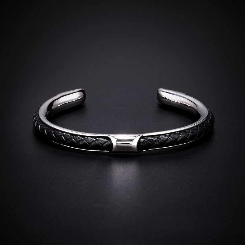 Bracelet Jonc Et Collier Coeur Homme Acier Inoxydable - Set Serrure En Coeur, Unisexe, Poli Brillant