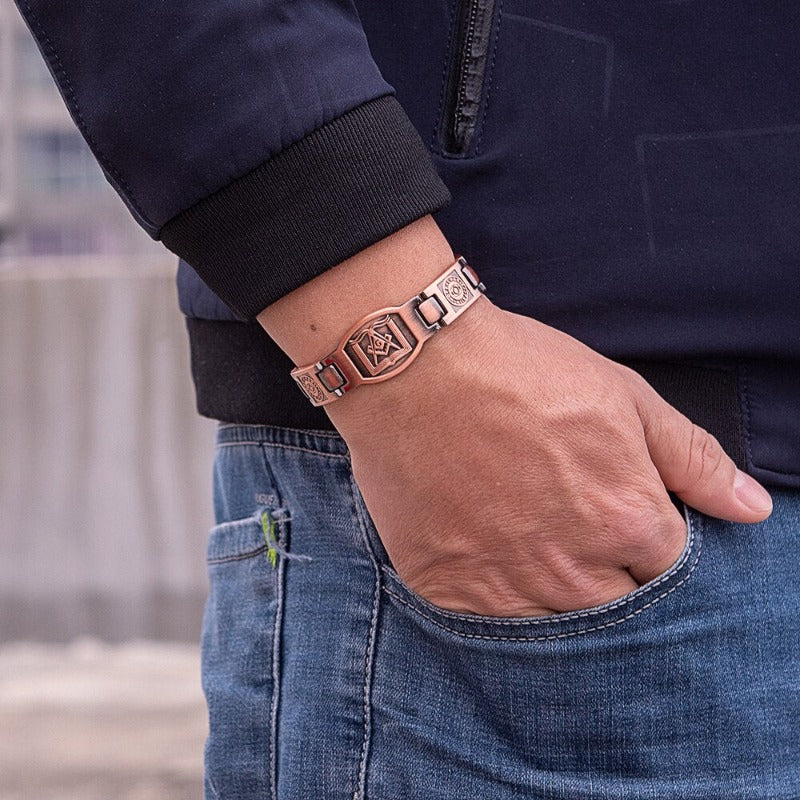 Bracelet Magnétique En Cuivre Pur Pour Homme - 3500 Gauss, Thérapie Bien-être, Neuf Avec étiquette