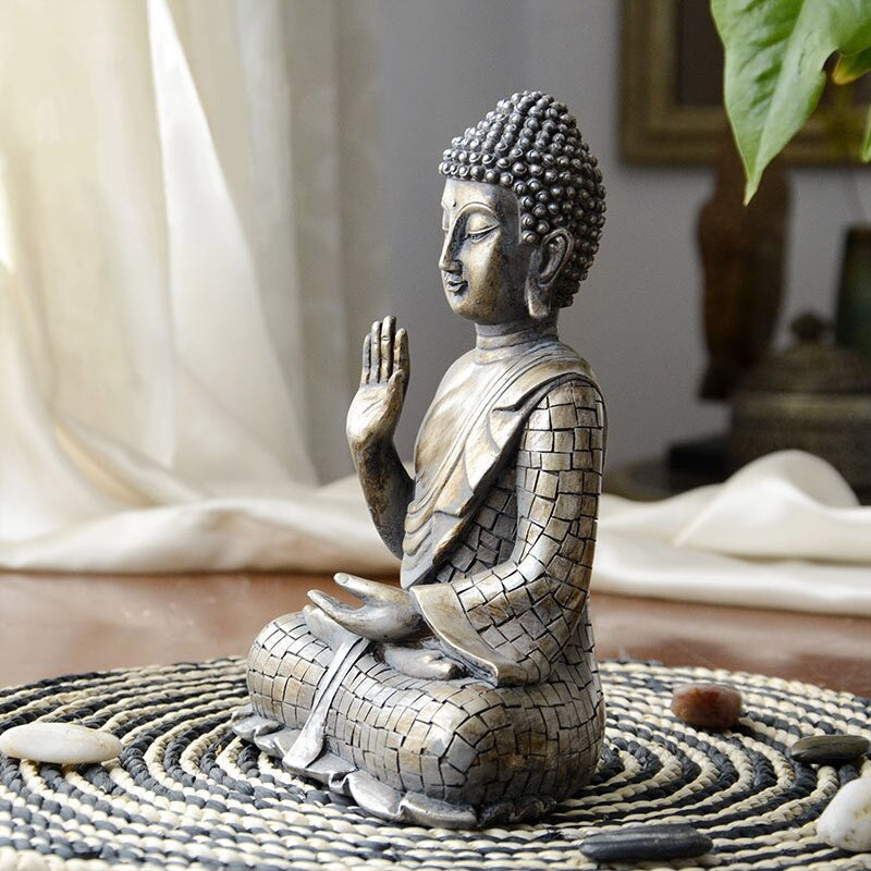 Bouddha et bois de suar-Dhyāna Mudrā-asie-Décoration intérieure