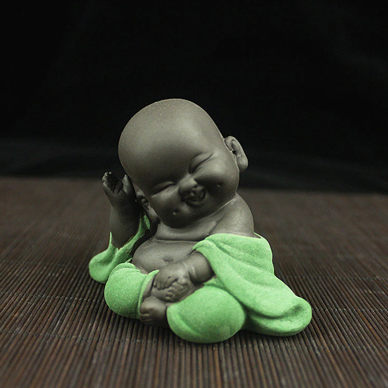 Petit Bouddha Rieur Vert - Figurine