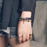 Som - Bracelet/Collier Cuivre, Bois d'Ébène et Perles Dzi Sacrée