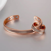 Wui - Bracelet Jonc et Bague Cuivre Magnétiques