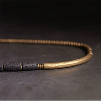 Dore - Bracelet/Collier Cuivre et Pierre de Lave