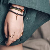 Som - Bracelet/Collier Cuivre, Bois d'Ébène et Perles Dzi Sacrée