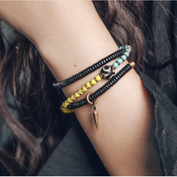 Som - Bracelet/Collier Cuivre, Bois d'Ébène et Perles Dzi Sacrée