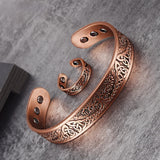 Shambhala - Bracelet Jonc et Bague Cuivre Magnétiques