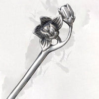 Bâton de Cheveux Fleurs de Lotus - Argent