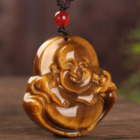 Baofu - Collier Bouddha Rieur Oeil de Tigre