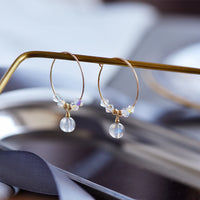 Prakasa - Boucles d'Oreilles Or, Labradorite et Cristal