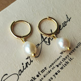Dmar - Boucles d'Oreilles Or et Perles d'Eau Douce