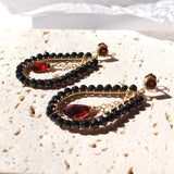 Kalih - Boucles d'Oreilles Or, Spinelle et Grenat