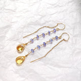 Nimbu - Boucles d'Oreilles Or, Tanzanite et Citrine