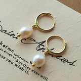 Dmar - Boucles d'Oreilles Or et Perles d'Eau Douce