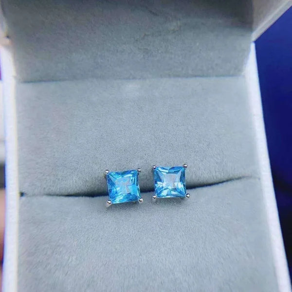 Akaash - Boucles d'Oreilles Argent et Topaze