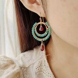 Sultana - Boucles d'Oreilles Turquoise et Grenat
