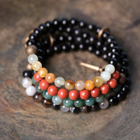 Dax - Bracelet Cuivre, Obsidienne et Pierres Naturelles