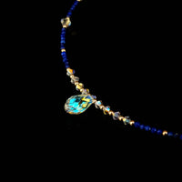 Aoizora - Collier Or, Aigue-Marine, Lapis Lazuli et Cristal