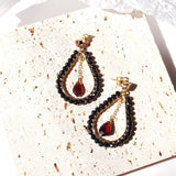 Kalih - Boucles d'Oreilles Or, Spinelle et Grenat