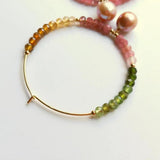 Tongwo - Boucles d'Oreilles Or, Tourmaline et Perle