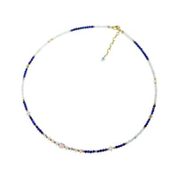 Mizu - Collier Or, Aigue-Marine et Lapis Lazuli