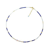 Mizu - Collier Or, Aigue-Marine et Lapis Lazuli