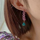 Lavender - Boucles d'Oreilles Or, Améthyste et Quartz