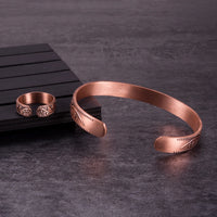 Enso - Bracelet Jonc et Bague Cuivre Magnétiques