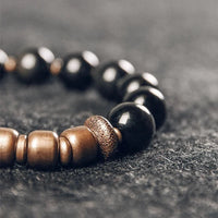 Rishi - Bracelet Cuivre et Obsidienne