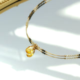 Luang - Collier Or, Citrine et Pyrite