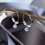 Prakasa - Boucles d'Oreilles Or, Labradorite et Cristal