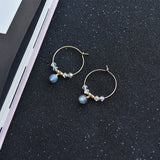 Prakasa - Boucles d'Oreilles Or, Labradorite et Cristal