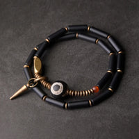 Kailash – Armband aus Kupfer und schwarzem Achat