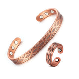 Kaede - Bracelet Jonc et Bague Cuivre Magnétiques