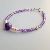 Kizoku - Bracelet Améthyste et Perle
