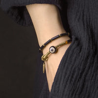 Kailash - Bracelet Cuivre et Agate Noire
