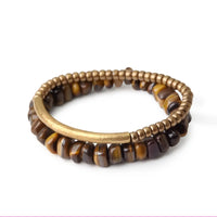Shan - Bracelet Cuivre et Œil de Tigre