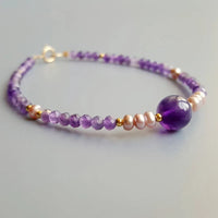 Kizoku - Bracelet Améthyste et Perle