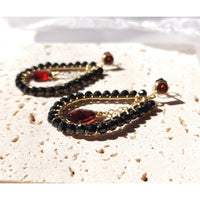 Kalih - Boucles d'Oreilles Or, Spinelle et Grenat