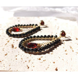 Kalih - Boucles d'Oreilles Or, Spinelle et Grenat