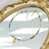 Luang - Collier Or, Citrine et Pyrite
