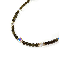 חיה - שרשרת זהב ואובסידיאן