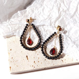 Kalih - Boucles d'Oreilles Or, Spinelle et Grenat