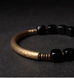 Nozomu - Bracelet Cuivre et Onyx
