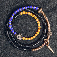 Som - Bracelet/Collier Cuivre, Bois d'Ébène et Perles Dzi Sacrée