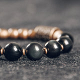 Rishi - Bracelet Cuivre et Obsidienne