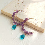 Lavender - Boucles d'Oreilles Or, Améthyste et Quartz