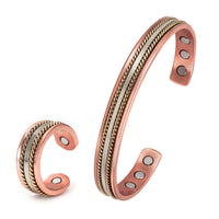 Sui - Bracelet Jonc et Bague Cuivre Magnétiques