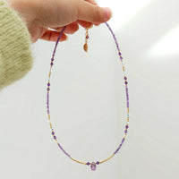 Violette - Collier Or et Améthyste