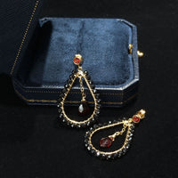 Kalih - Boucles d'Oreilles Or, Spinelle et Grenat