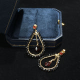 Kalih - Boucles d'Oreilles Or, Spinelle et Grenat
